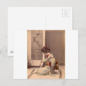  Japanse geisha die de shamisen speelt Briefkaart (Voorkant / Achterkant)