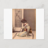  Japanse geisha die de shamisen speelt Briefkaart (Voorkant)
