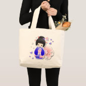 Japanse Geisha Doll - Blue Series Bag Grote Tote Bag (Voorkant (product))