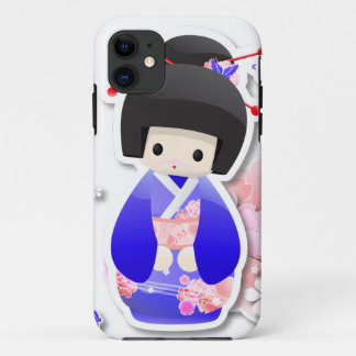 Japanse Geisha Doll - Blue Series iPhone Case