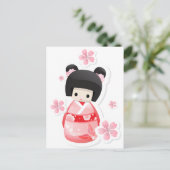 Japanse Geisha Doll - bundelserie Briefkaart (Staand voorkant)