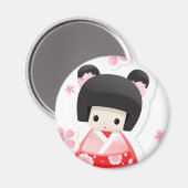 Japanse Geisha Doll - bundelserie Magneet (Voorkant / Achterkant)