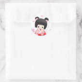Japanse Geisha Doll - bundelserie Ronde Sticker (Tas)