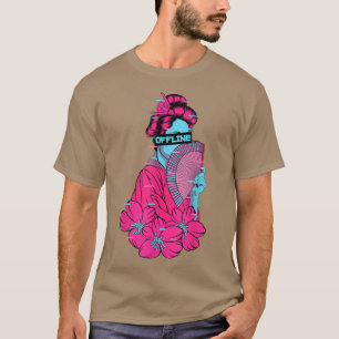 Japanse Geisha EGirl Vaporwave Cyberpunk Aestheti T-shirt