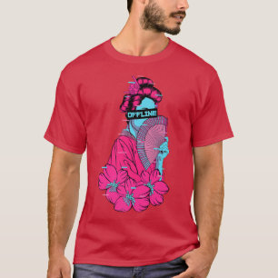 Japanse Geisha EGirl Vaporwave Cyberpunk Aestheti T-shirt