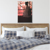 Japanse Geisha en Cherry Blossom Canvas Afdruk (Insitu (Slaapkamer))