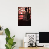  Japanse Geisha en Cherry Blossom Poster (Thuiskantoor)
