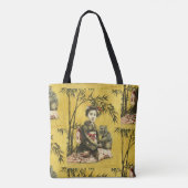 Japanse Geisha en Demon Canvas tas (Achterkant)
