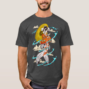 Japanse Geisha en Koi vissen Japan Lovers Kawaii T-shirt