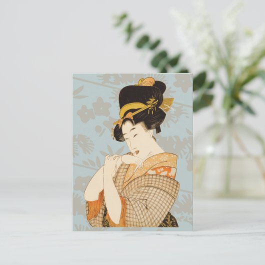  Japanse Geisha Girl Entertainer in Kimono Briefkaart (Staand voorkant)