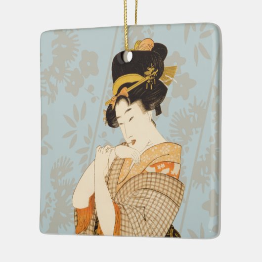  Japanse Geisha Girl Entertainer in Kimono Keramisch Ornament (Links)