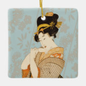  Japanse Geisha Girl Entertainer in Kimono Keramisch Ornament (Voorkant)