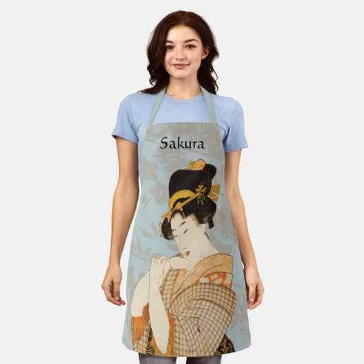  Japanse Geisha Girl Entertainer in Kimono Schort (Gedragen)