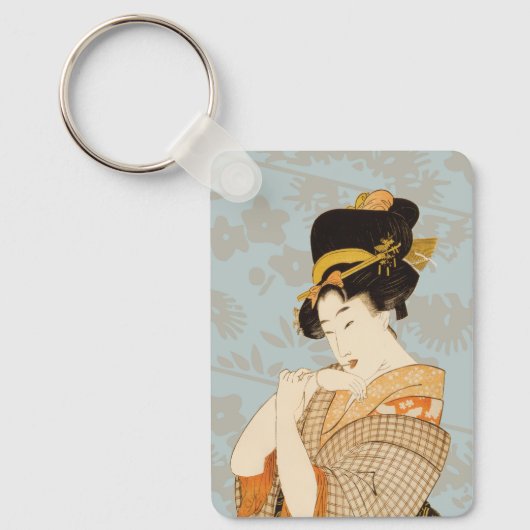  Japanse Geisha Girl Entertainer in Kimono Sleutelhanger (Voorkant)