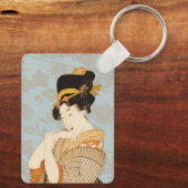 Japanse Geisha Girl Entertainer in Kimono Sleutelhanger (Achterkant)