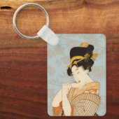  Japanse Geisha Girl Entertainer in Kimono Sleutelhanger (Voorkant)
