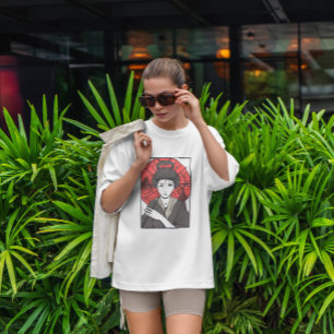 Japanse Geisha Girl Umbrella T-shirt