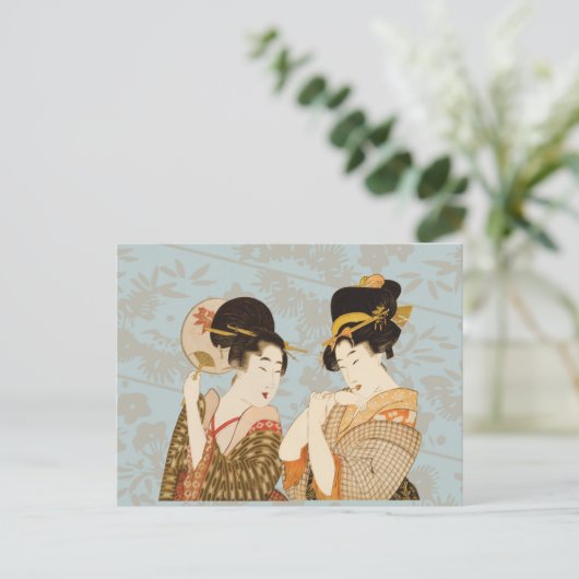  Japanse Geisha Girls in Kimonos Briefkaart (Staand voorkant)