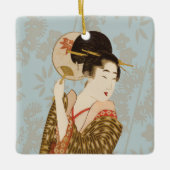 Japanse Geisha Girls in Kimonos Keramisch Ornament (Voorkant)