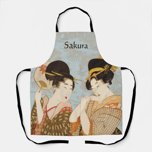  Japanse Geisha Girls in Kimonos Schort (Voorkant)