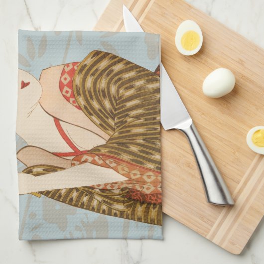  Japanse Geisha Girls in Kimonos Theedoek (Quarter Fold)