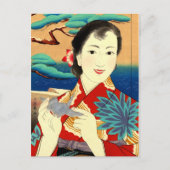 Japanse Geisha Illustratie Briefkaart (Voorkant)