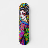 Japanse geisha in het Kimono-portret Persoonlijk Skateboard (Voorkant)