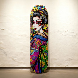 Japanse geisha in het Kimono-portret Persoonlijk Skateboard