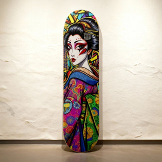 Japanse geisha in het Kimono-portret Persoonlijk Skateboard