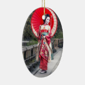Japanse Geisha in Kyoto Keramisch Ornament (Rechts)