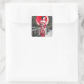 Japanse Geisha in Kyoto Vierkante Sticker (Tas)