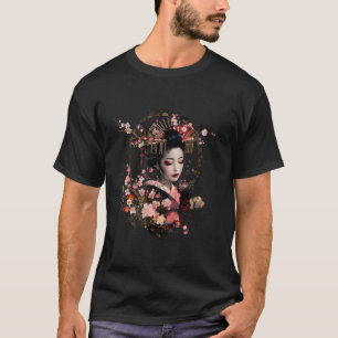 Japanse Geisha Japanse kunst Kimono Sakura Cherry T-shirt