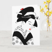Japanse Geisha Kaart (Gele Bloem)