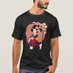 Japanse Geisha kersenbloesem bloemen klassiek T-shirt
