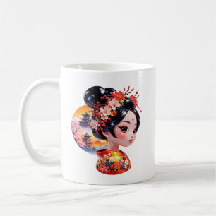 Japanse Geisha Kersenbloesem Kunst Koffiemok