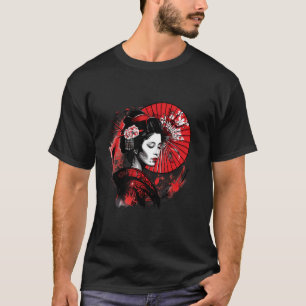 Japanse Geisha Kimono Traditionele Kunst Kunstwerk T-shirt
