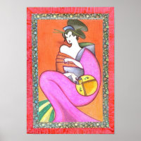 Japanse Geisha Kimono Woman Girl Kunstwerk