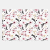 Japanse Geisha Koi en Temple Waterverven Wrappin Inpakpapier Vel (Voorkant 2)