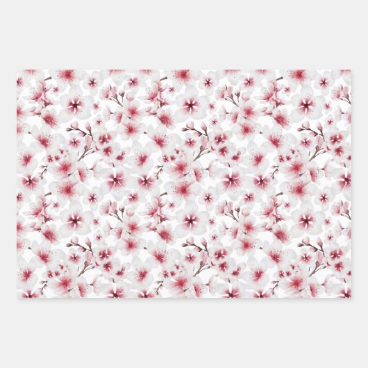 Japanse Geisha Koi en Temple Waterverven Wrappin Inpakpapier Vel (Voorkant)