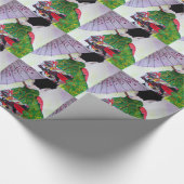 Japanse Geisha-kunst met kimono en paraplu Cadeaupapier (Hoek)