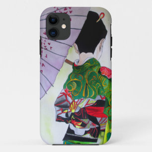 Japanse Geisha-kunst met kimono en paraplu Case-Mate iPhone Case