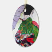 Japanse Geisha-kunst met kimono en paraplu Keramisch Ornament (Links)