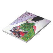 Japanse Geisha-kunst met kimono en paraplu Notitieblok (Linkerzijde)