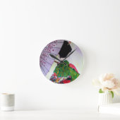 Japanse Geisha-kunst met kimono en paraplu Ronde Klok (Huis)