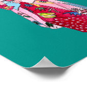 Japanse Geisha-kunst met paraplu Poster (Hoek)