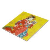 Japanse Geisha Lady Ceramic Tile Tegeltje (Zijkant)