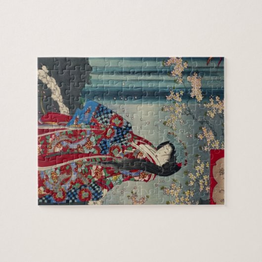 Japanse Geisha Lady Japan Art Cool Classic Legpuzzel (Horizontaal)
