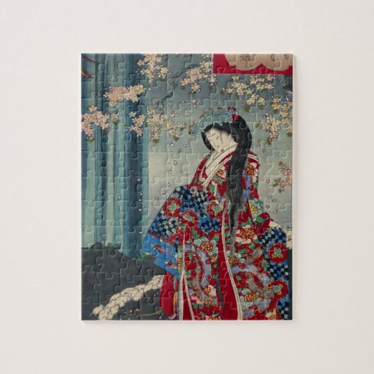 Japanse Geisha Lady Japan Art Cool Classic Legpuzzel (Verticaal)