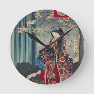 Japanse Geisha Lady Japan Art Cool Classic Ronde Klok