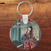 Japanse Geisha Lady Japan Art Cool Classic Sleutelhanger (Voorkant)